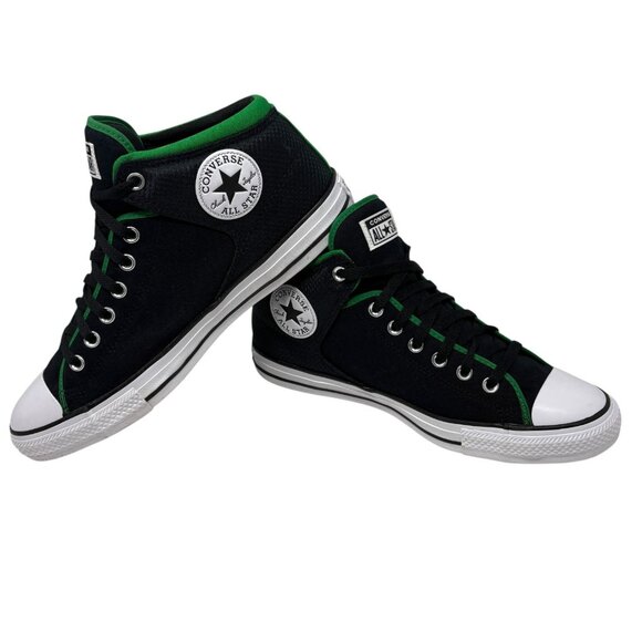 Converse All Star Black Green Trim High Top Shoes Men 11 Women 13 A02824F Retro - Picture 2 of 11